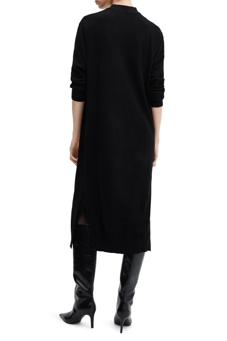 Oversize Long Sleeve Midi Sweater Dress, Alternate, color, BLACK