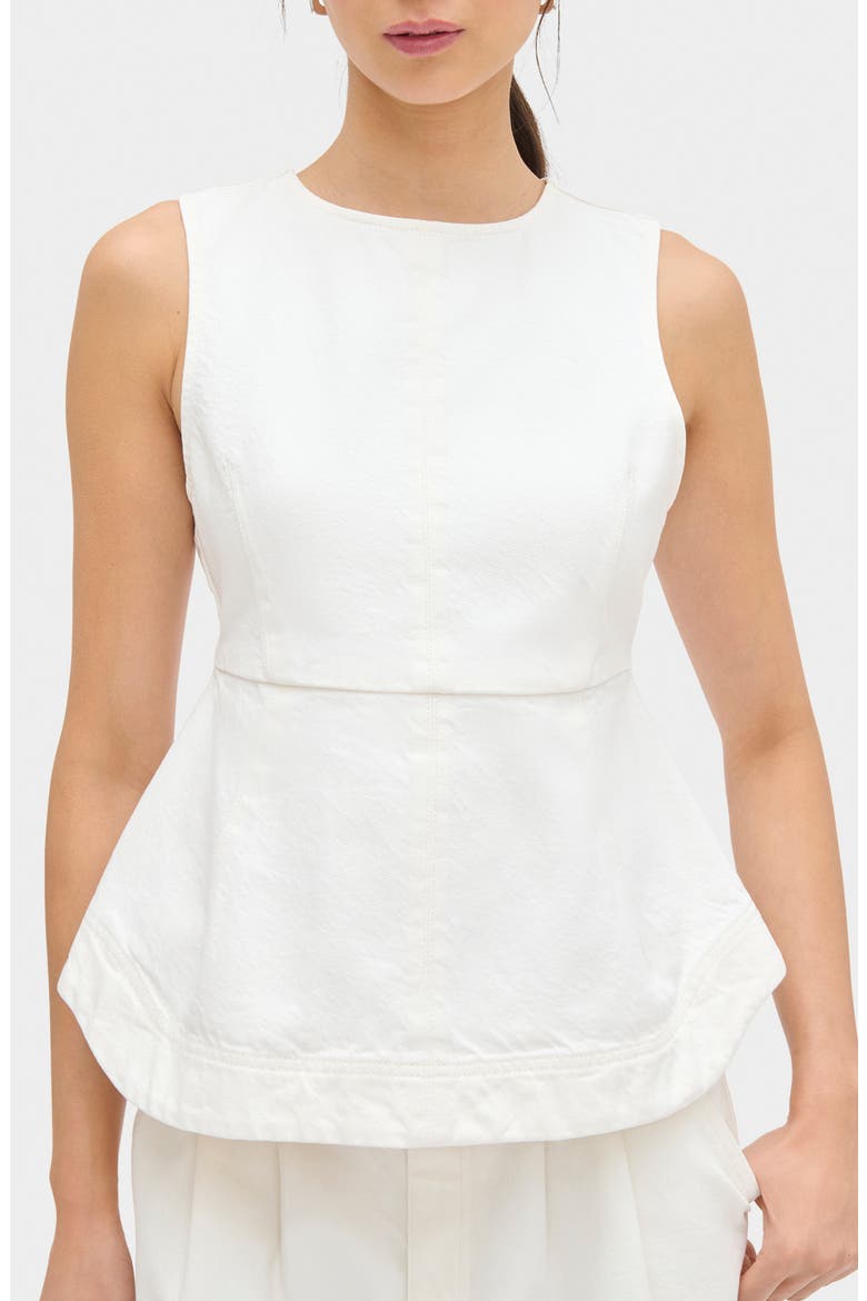 Chlo Sleeveless Organic Cotton Peplum Top, Main, color, ECRU