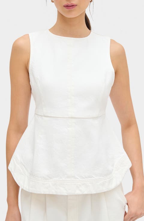Chlo Sleeveless Organic Cotton Peplum Top