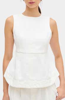 Chlo Sleeveless Organic Cotton Peplum Top
