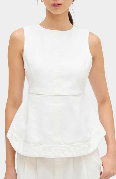 Chlo Sleeveless Organic Cotton Peplum Top