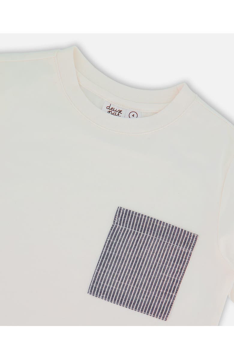 Deux par Deux Little Boy's Short Sleeve Tee With Pocket White, Alternate, color,