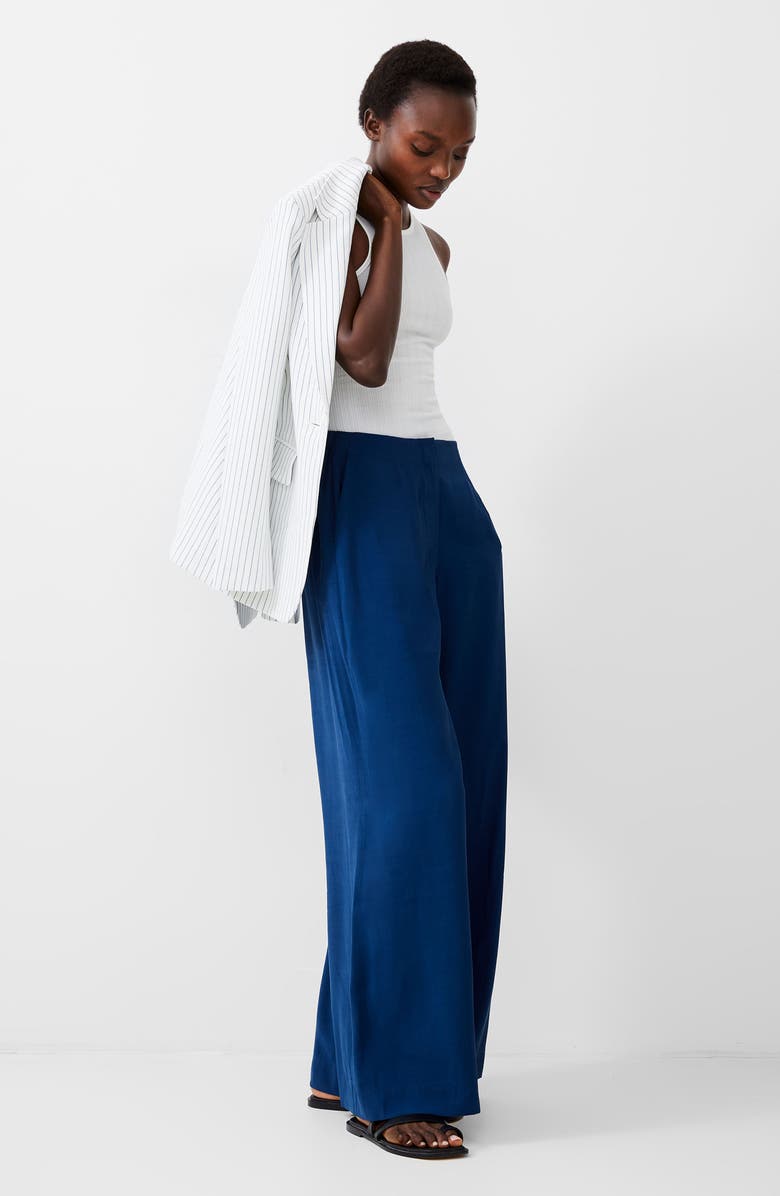 French Connection Barbara Wide Leg Pants, Alternate, color, Midnight Blue