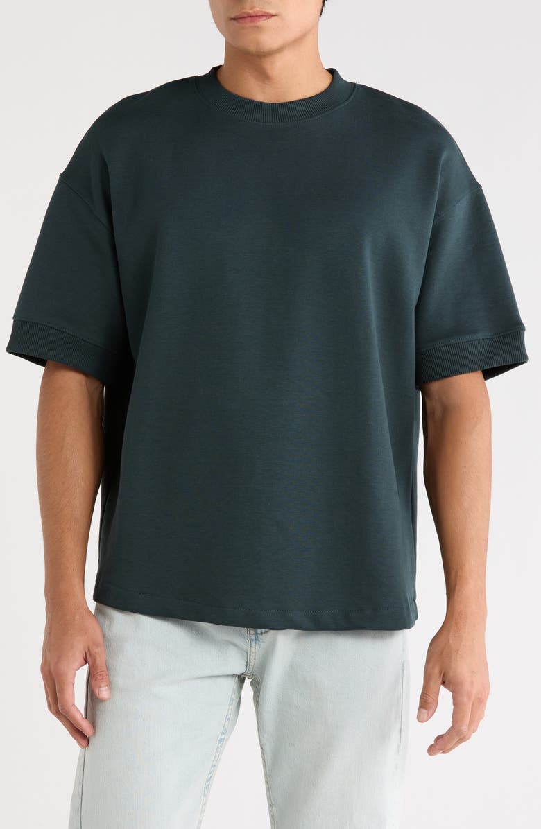 DENIM AND FLOWER Crewneck T-Shirt, Main, color, Dark Green