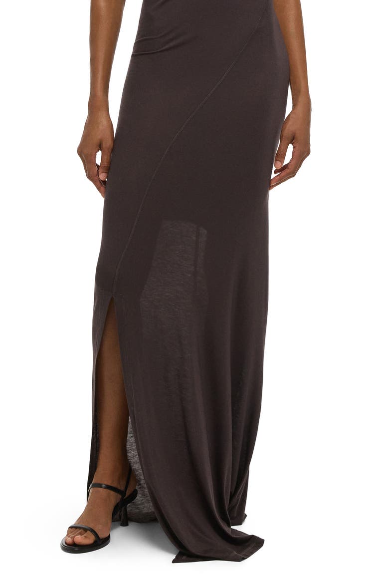 Wind Ruched Jersey Maxi Dress, Alternate, color, DARK ROAST