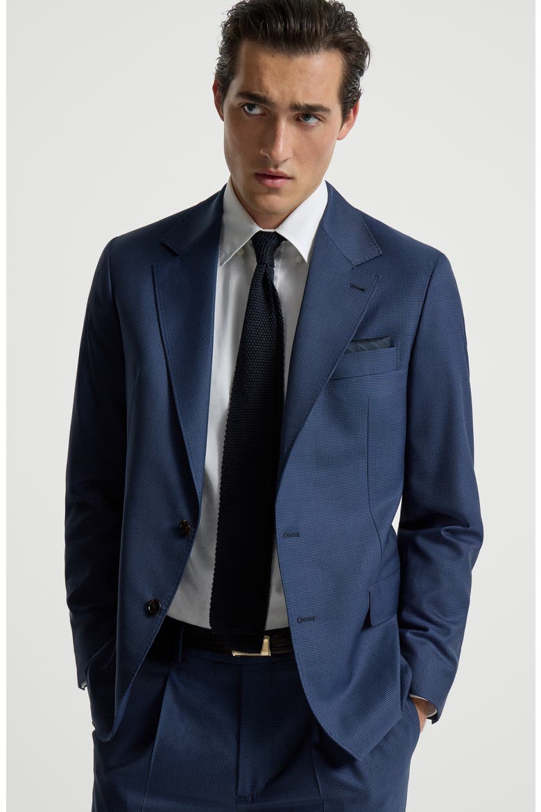 Houndstooth blazer, Alternate, color, Navy Blue
