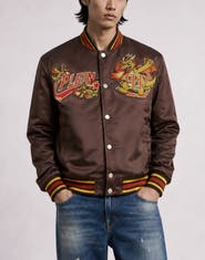 PHILIPP PLEIN Satin Bomber Plein Dragon Stones Men