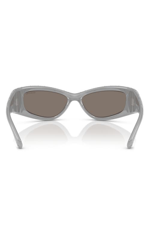 Swarovski 60mm Irregular Sunglasses In Silver Mirror