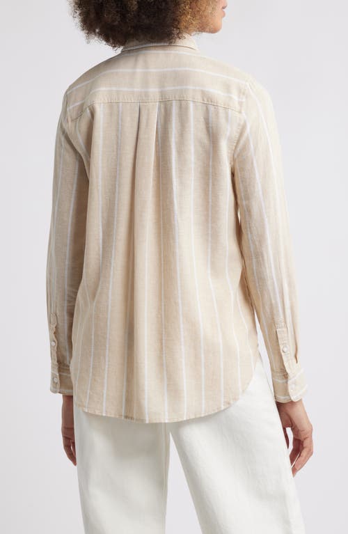 CASLONR CASLON(R) LINEN BLEND BUTTON-UP SHIRT