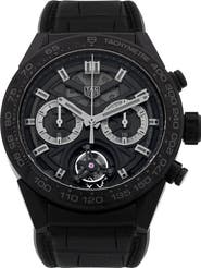 Watchfinder & Co. Tag Heuer Preowned 2019 Carrera CAR5A8P.FC6415 Rubber Strap Watch, 45mm