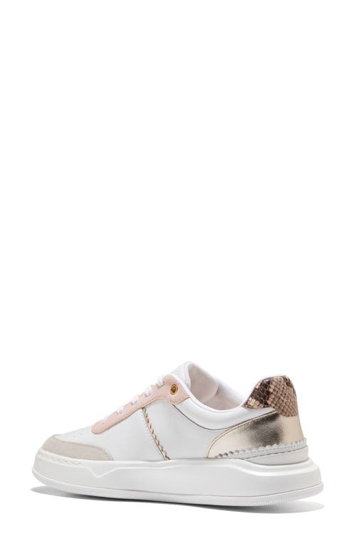 Shop Cole Haan Grandpro Carissa Sneaker In White/silver Birch Suede