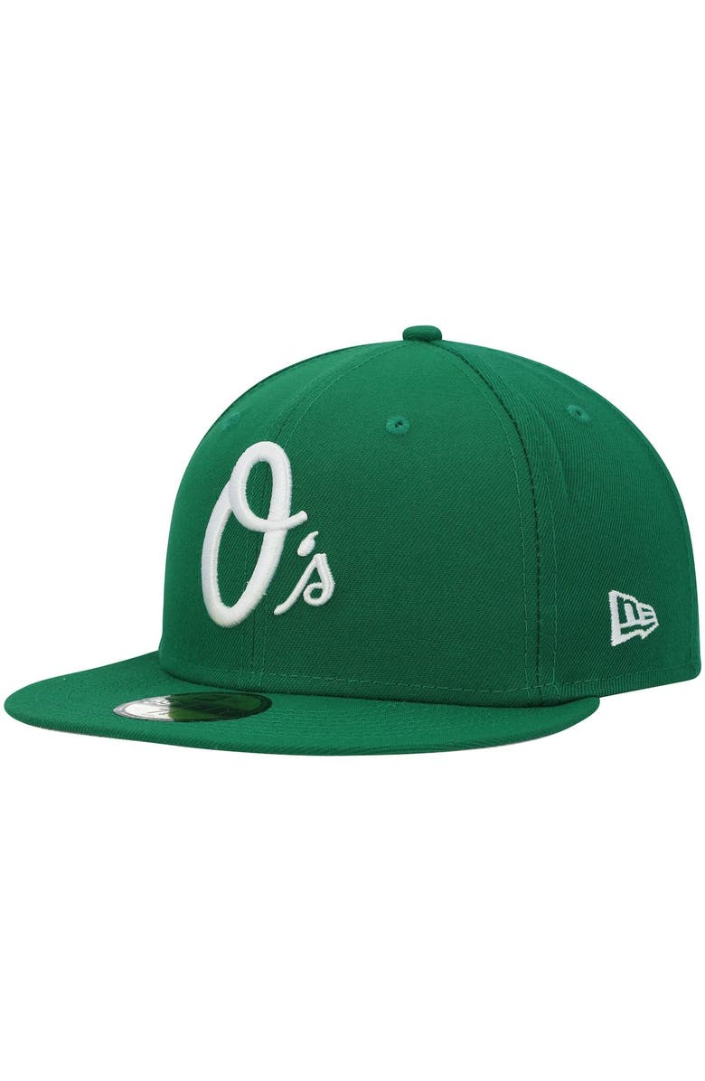 New Era Men's New Era Kelly Green Baltimore Orioles White Logo 59FIFTY Fitted Hat, Alternate, color,