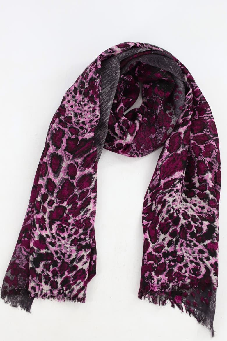 Animal Print Scarf, Alternate, color, Amethyst