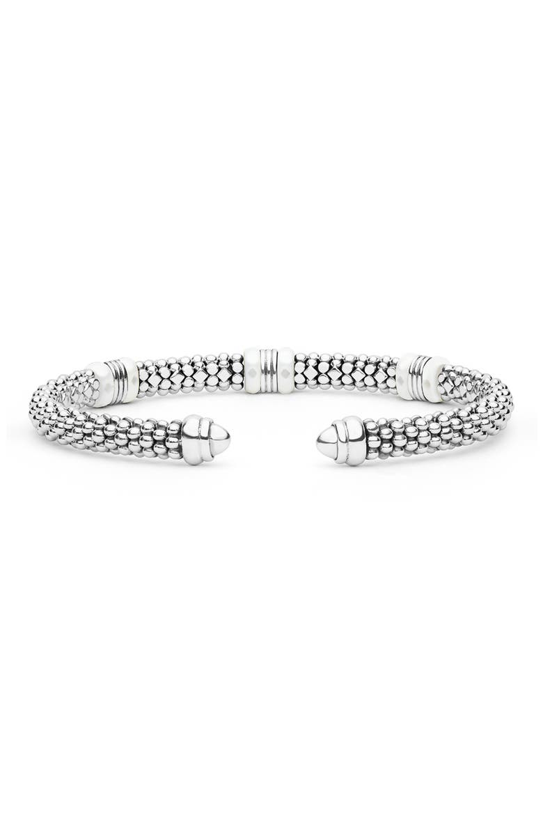 Signature Caviar 18k Gold & Ceramic Cuff, Alternate, color, TWO-TONE