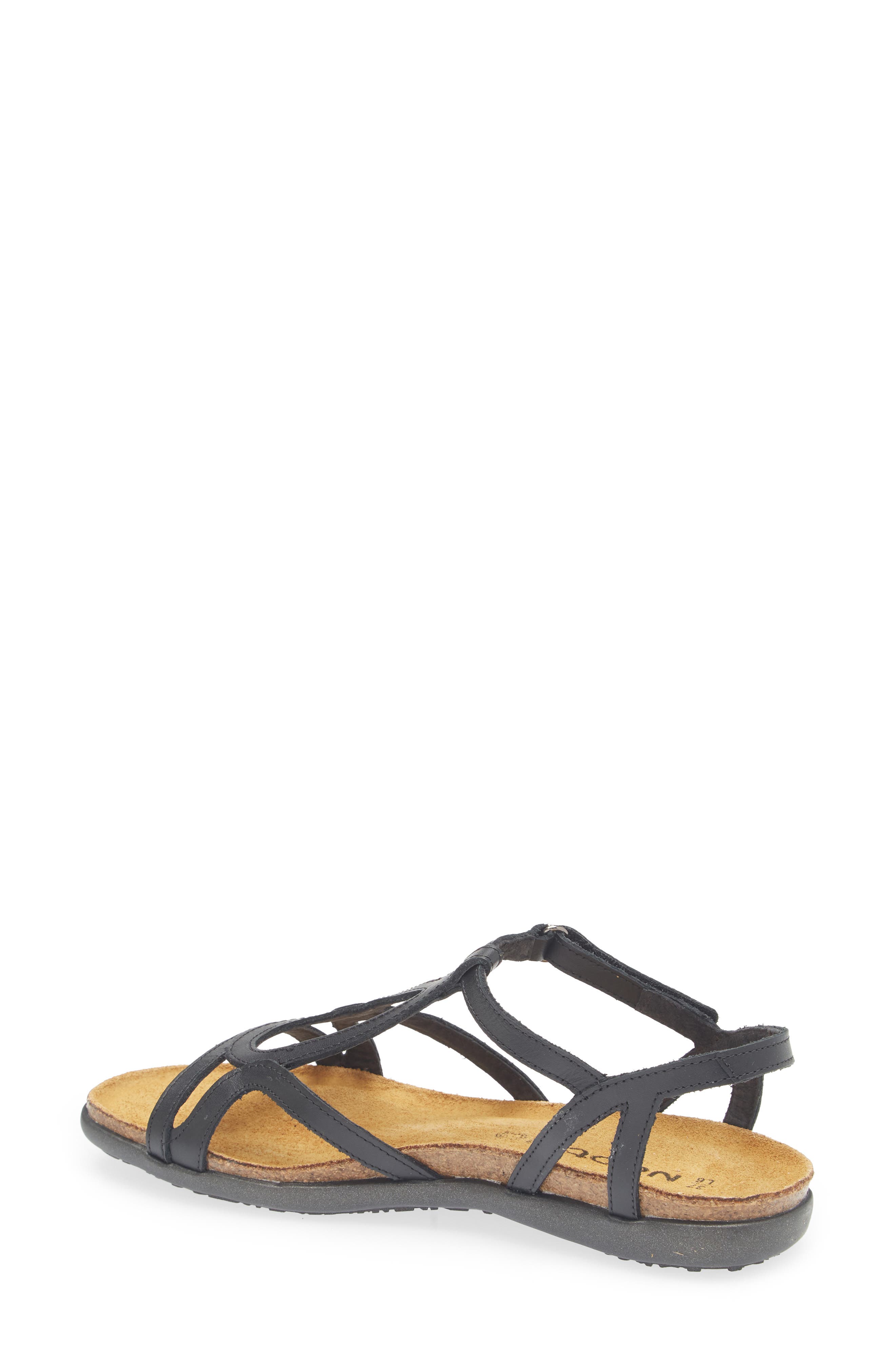 Naot Dorith Sandal, Alternate, color, Black Raven Leather