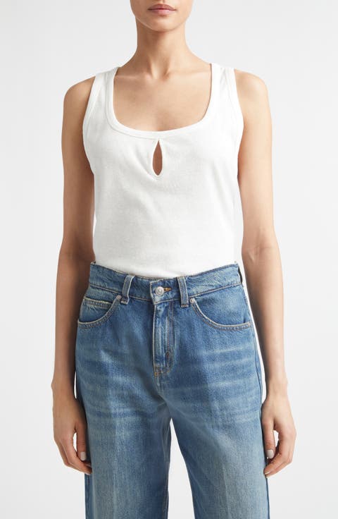 Split Cotton & Linen Jersey Tank