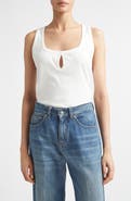 Victoria Beckham Split Cotton & Linen Jersey Tank