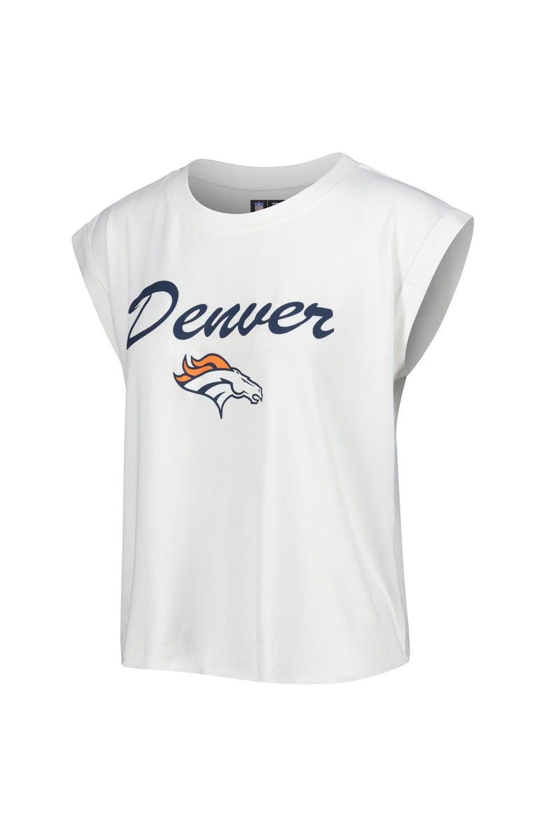 CONCEPTS SPORT Women's Concepts Sport White/Cream Denver Broncos Montana Knit T-Shirt & Shorts Sleep Set, Alternate, color, White