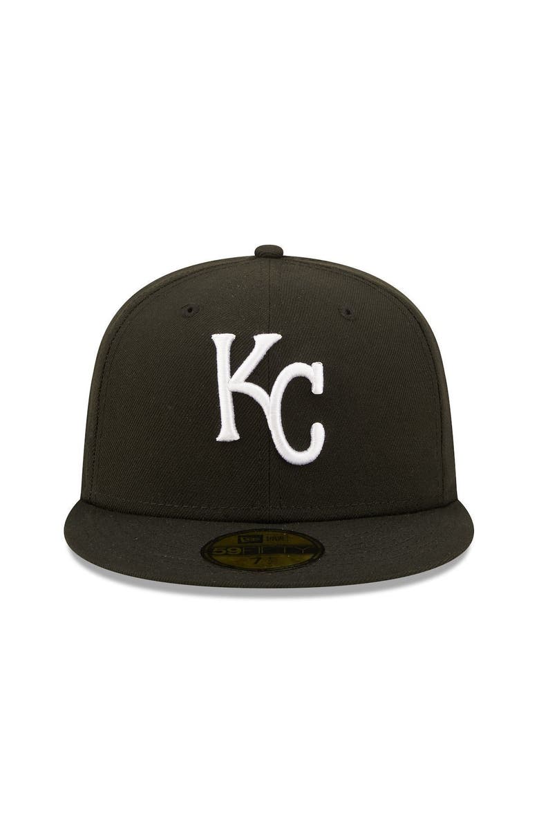 New Era Men's New Era Black Kansas City Royals Team Logo 59FIFTY Fitted Hat, Alternate, color,