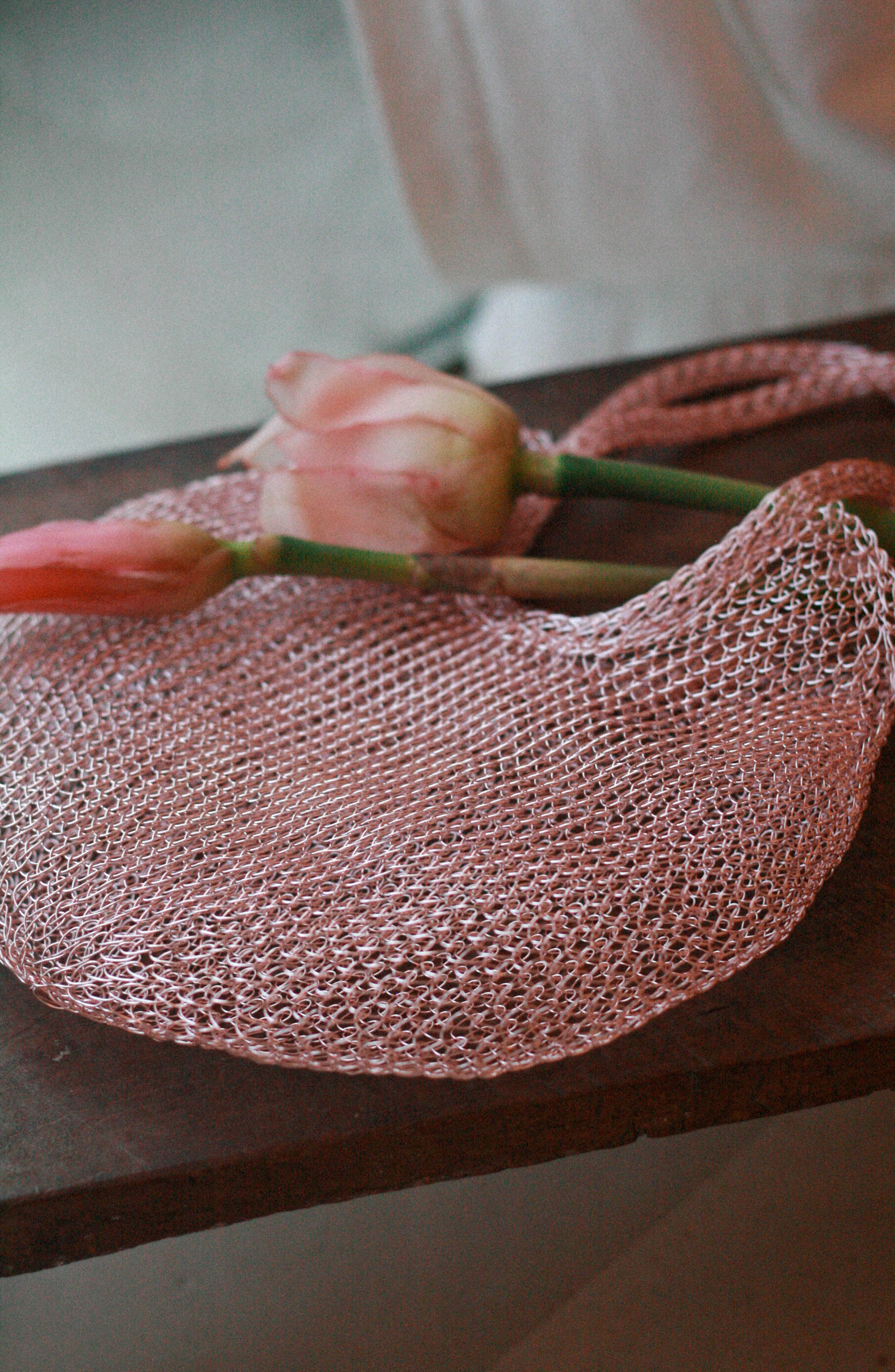 BRUNNA.CO The Sol Mesh Wire Tote Bag in Pink, Alternate, color, Pink