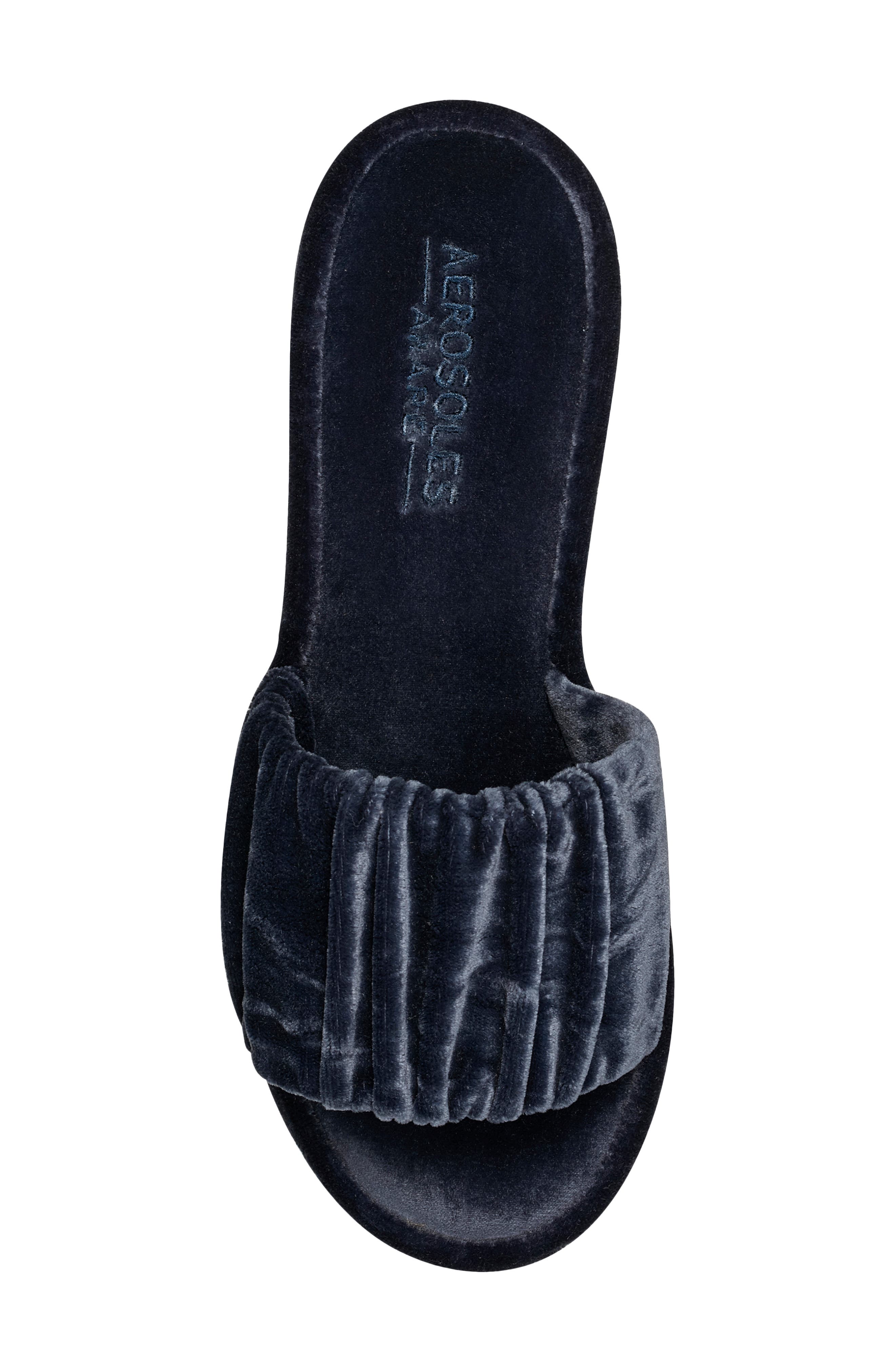 Jamaica Ruched Slide Sandal, Alternate, color, NAVY VELVET