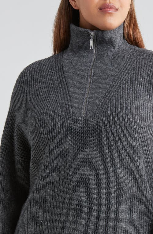 Shop Treasure & Bond Half Zip Mock Neck Wool & Cotton Sweater