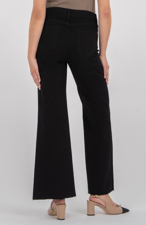 Kut From The Kloth Meg Raw Hem Wide Leg Jeans In Black