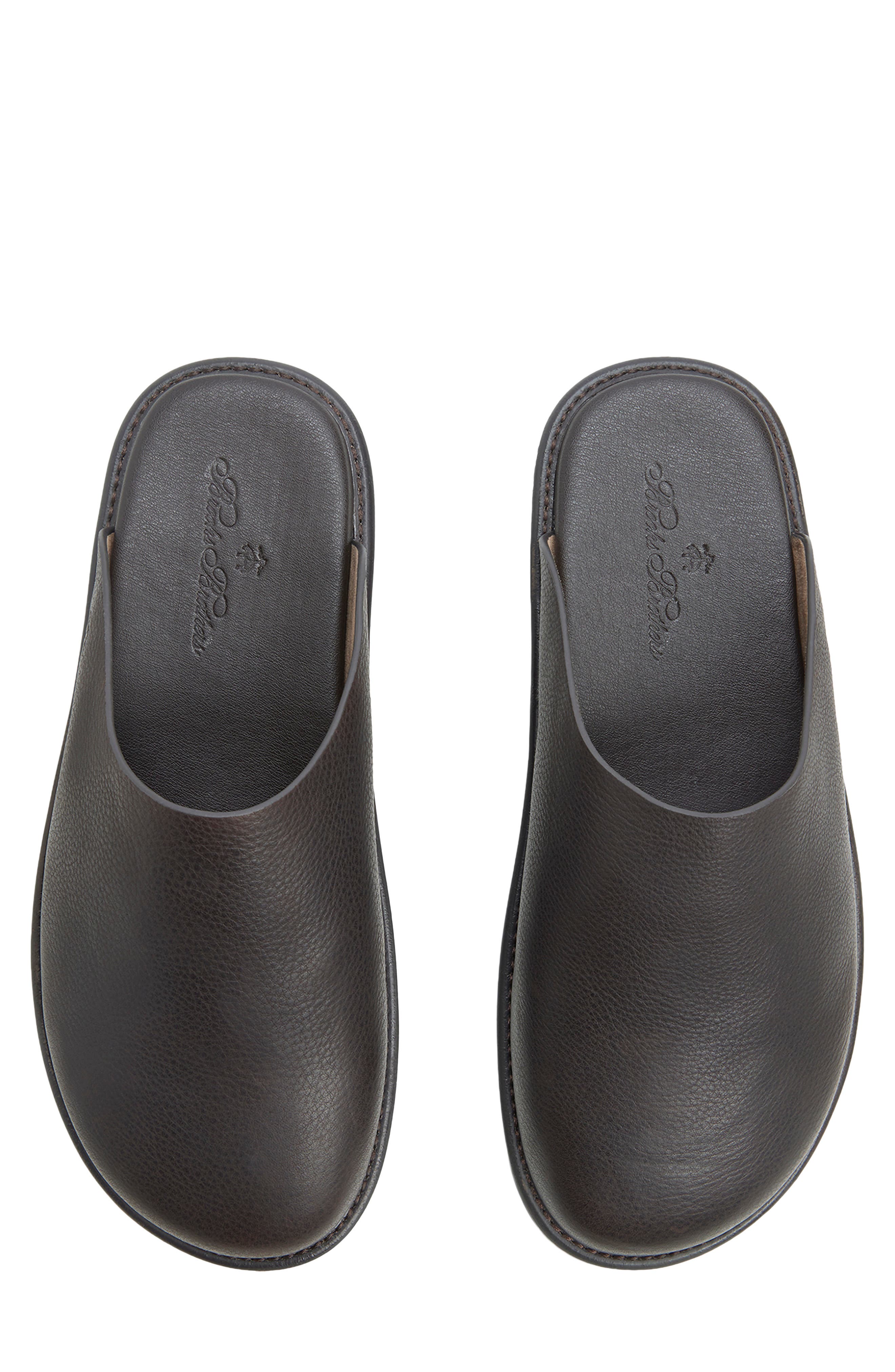 Darien Leather Mule, Alternate, color, DARK BROWN