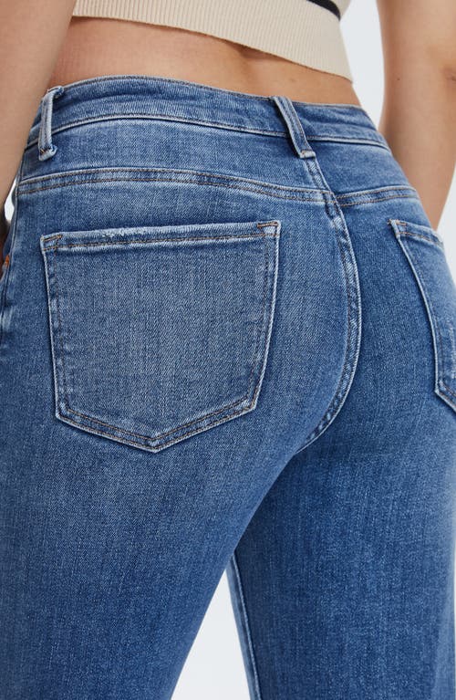 Bayeas High Waist Cuffed Raw Hem Straight Leg Jeans