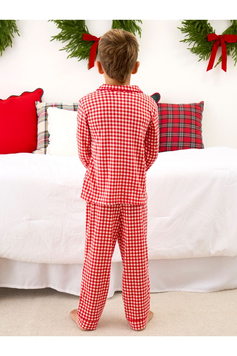 SoftSnooze Button Up Pajama Set, Alternate, color, Red & White Gingham
