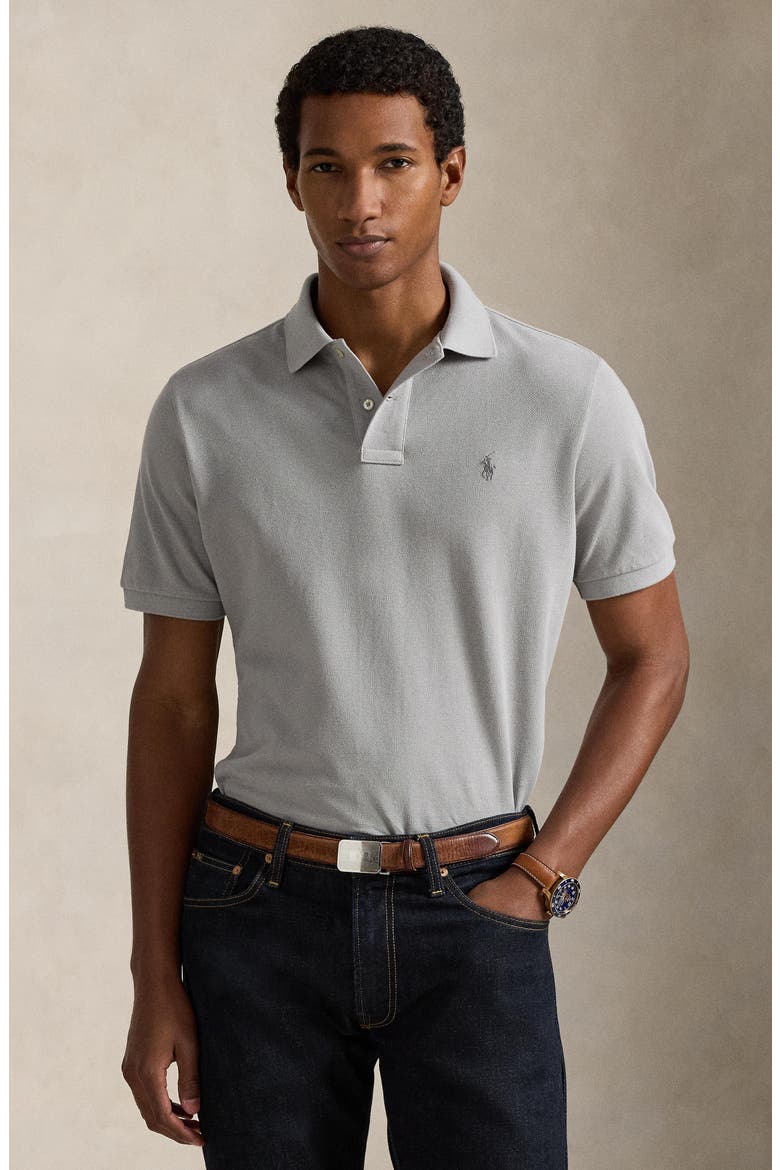 The Iconic Cotton Mesh Polo, Alternate, color, SOFT GREY/ C9676