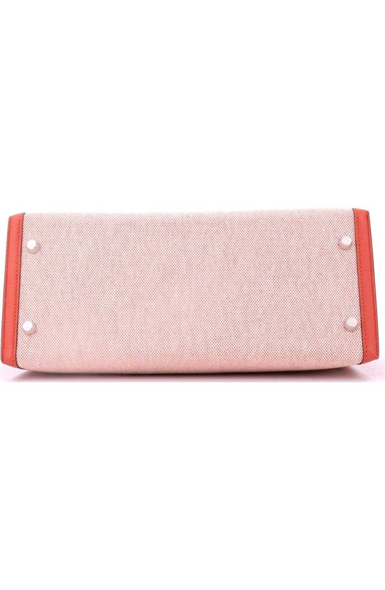 Pre-Owned Hermes Kelly Handbag Toile and Brown Swift with Palladium Hardware 28, Alternate, color, Brique