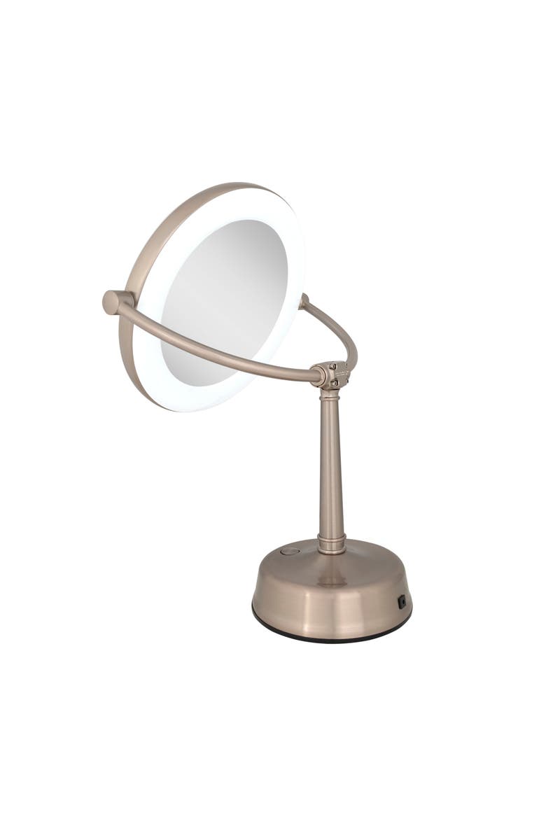 Lexington Lighted Makeup Mirror with 10X/1X Magnification, Alternate, color, Rose Gold