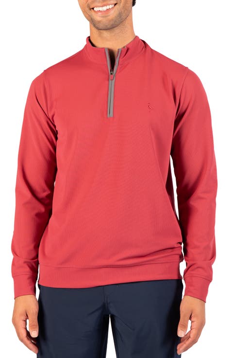 Micro Grid Quarter Zip Performance Pullover