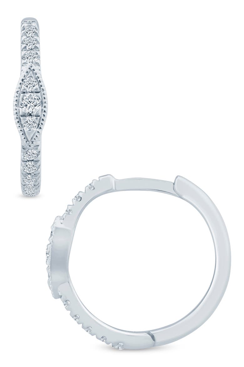 Diamond Hoop Earrings - 0.16ct., Main, color, WHITE