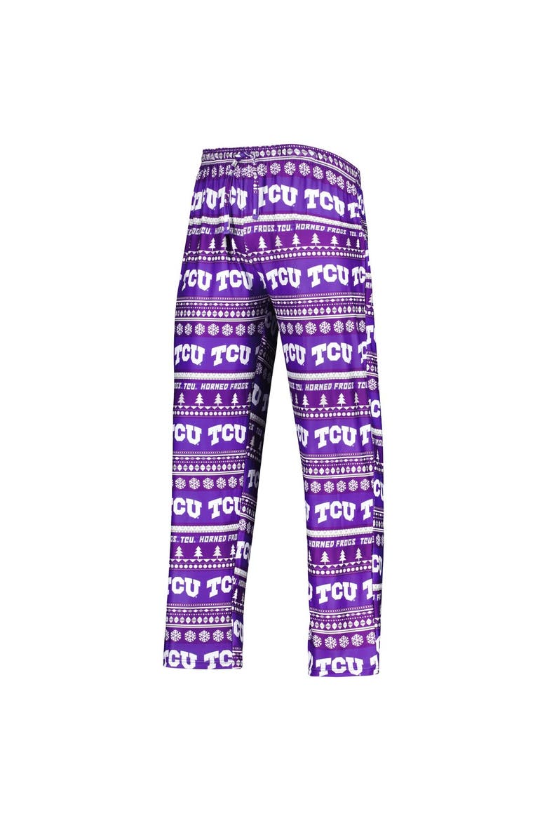 Men's Concepts Sport Purple TCU Horned Frogs Swivel Long Sleeve T-Shirt & Pants Sleep Set, Alternate, color, Purple