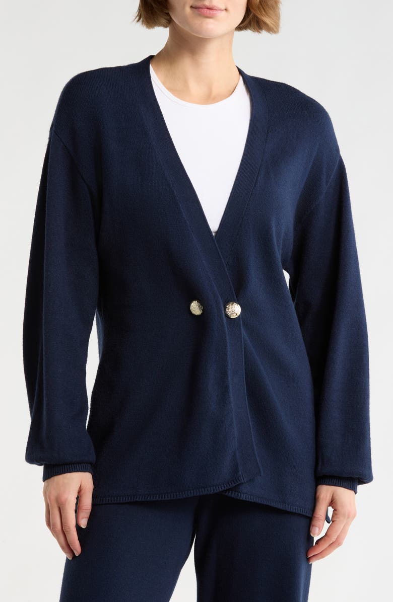 NYDJ Knit Wrap Cardigan, Main, color, Naval Blue