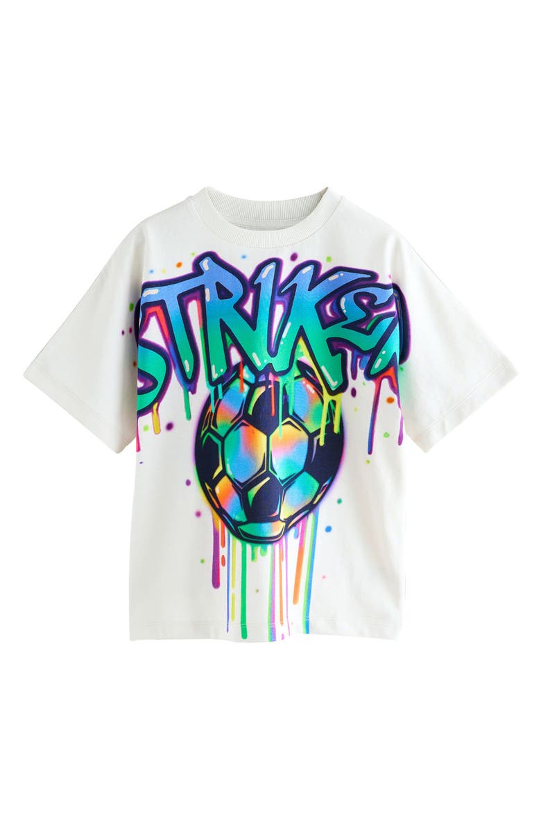 NEXT Kids' Graffiti Soccer Cotton Graphic T-Shirt, Main, color,