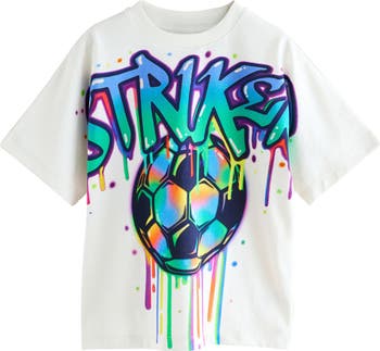 Kids' Graffiti Soccer Cotton Graphic T-Shirt
