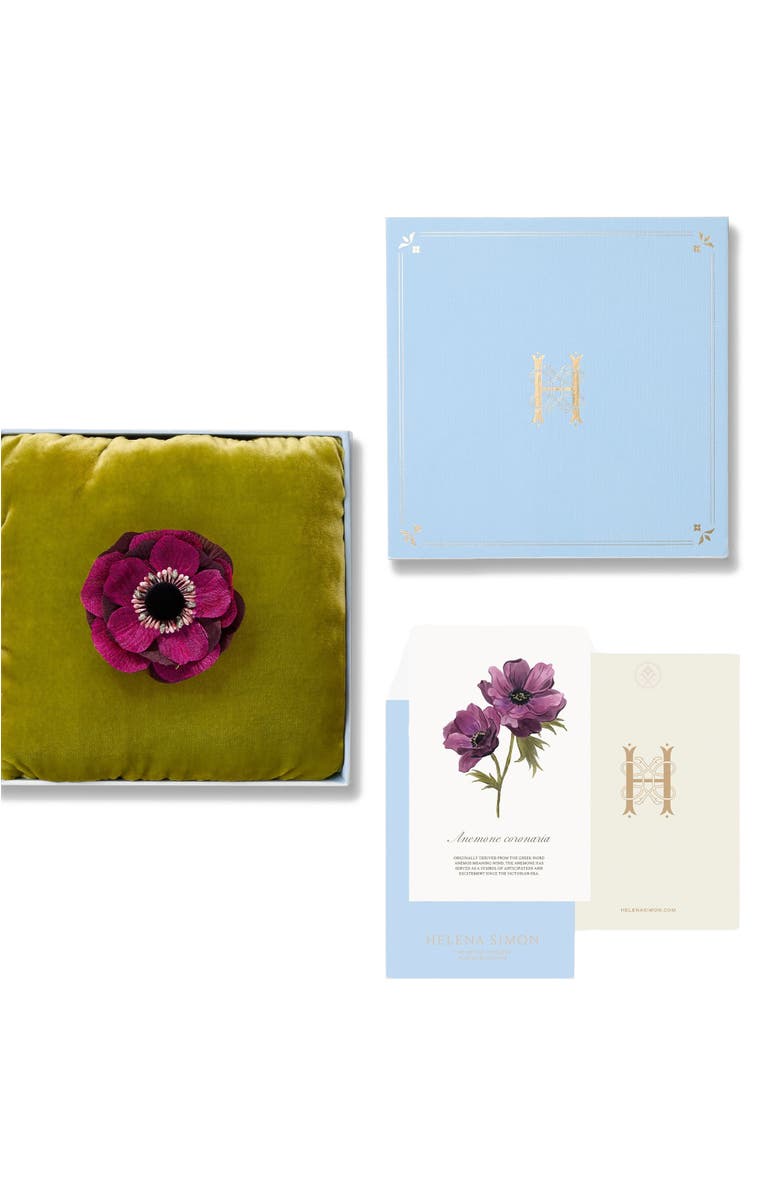 Helena Simon The Magenta Anemone Floral Brooch, Alternate, color, Magenta