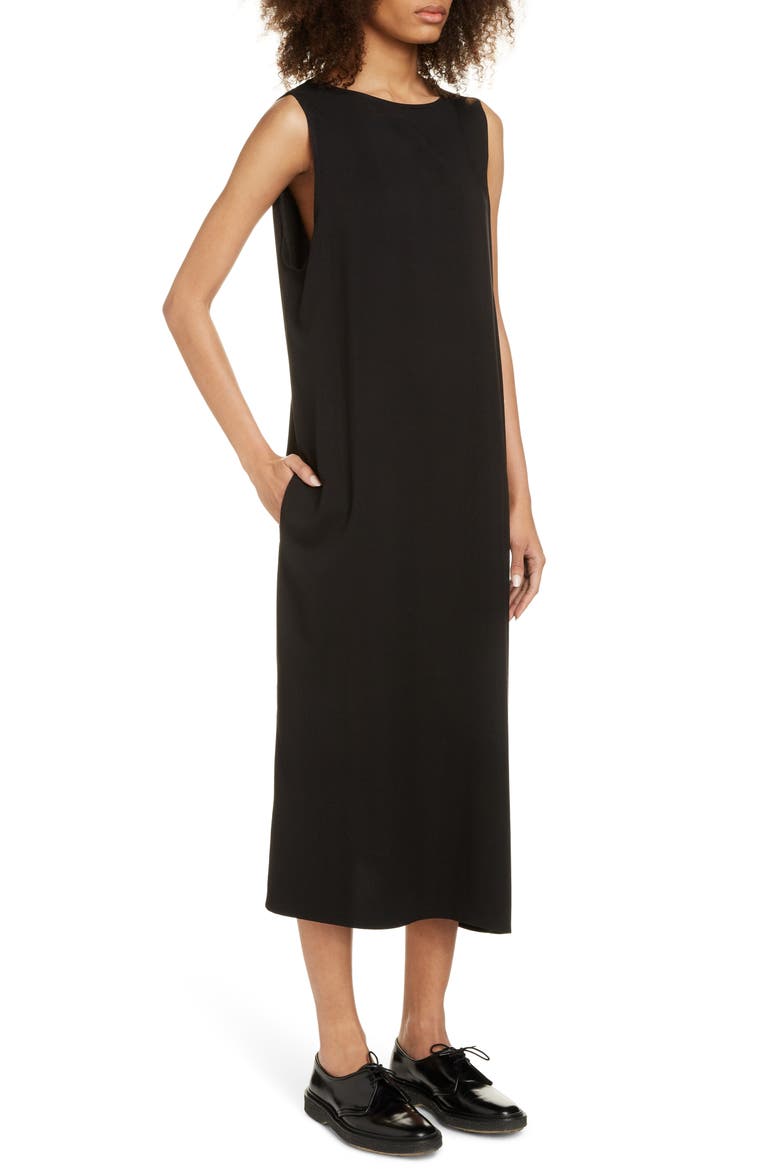 Midi Tank Dress with Removable Sleeveless Turtleneck, Alternate, color, BLACK