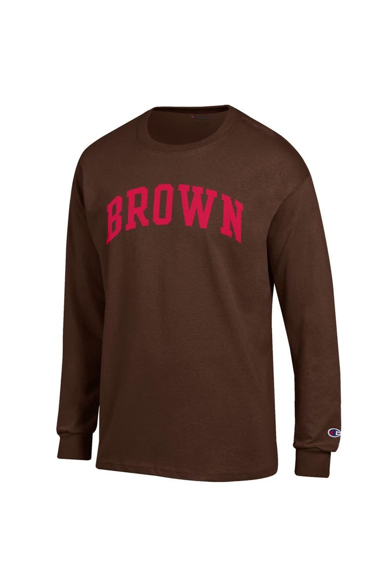 Men's Champion  Brown Brown Bears Basic Arch Long Sleeve T-Shirt, Alternate, color, Brown