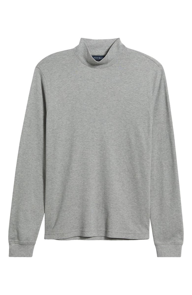 Scott Barber Pima Cotton Interlock Mock Neck Top, Alternate, color, Grey Heather
