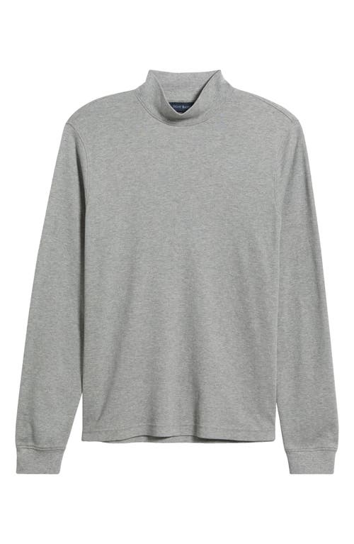 Scott Barber Pima Cotton Interlock Mock Neck Top In Gray