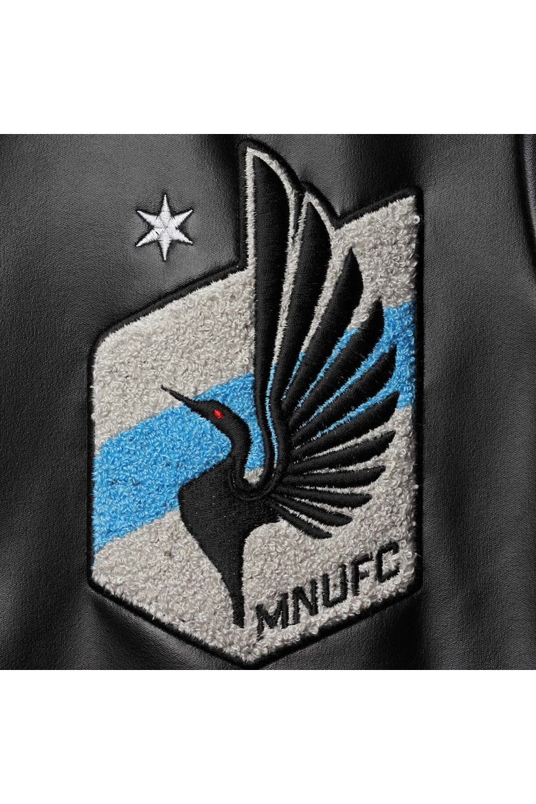 Women's The Wild Collective Black Minnesota United FC Full-Snap Bomber Jacket, Alternate, color, Black