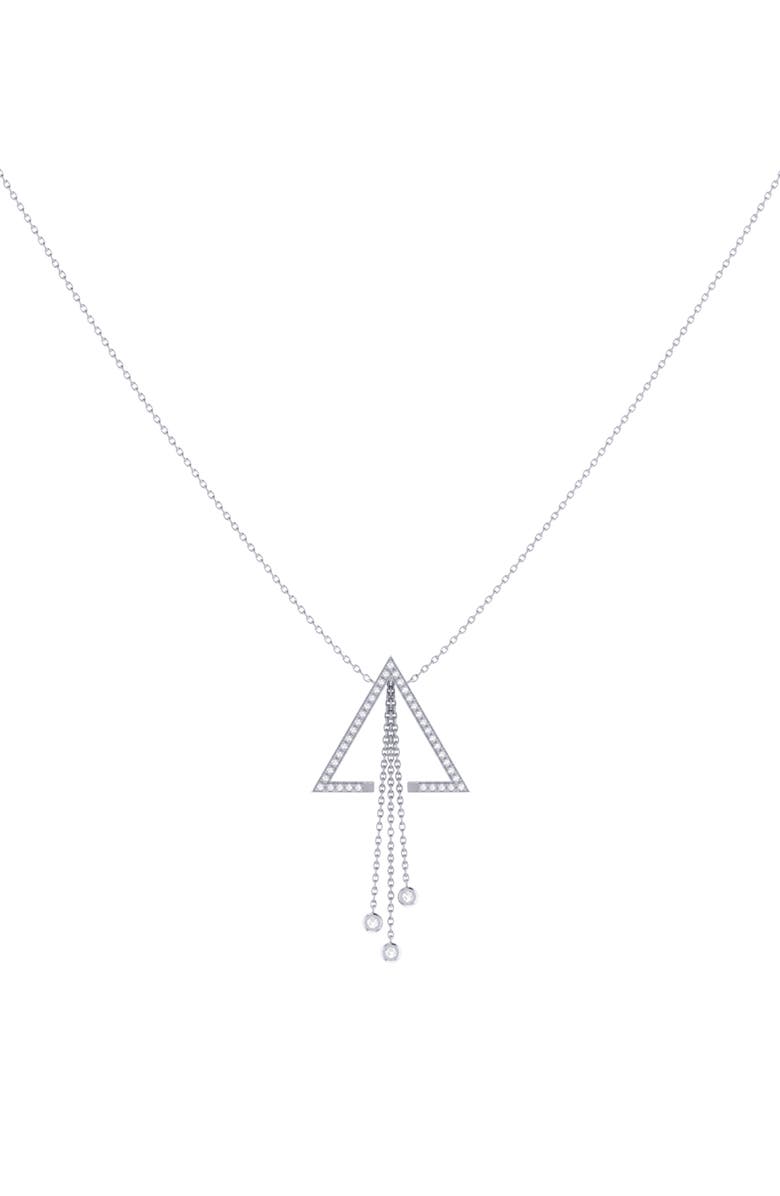 LuvMyJewelry Skyline Diamond Lariat Necklace, Main, color, Silver
