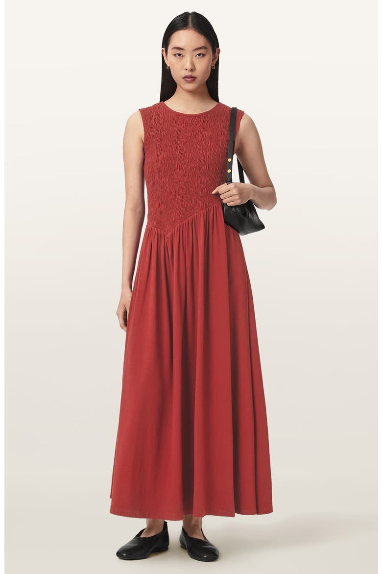 Luna Crinkle Maxi Dress, Alternate, color, RED