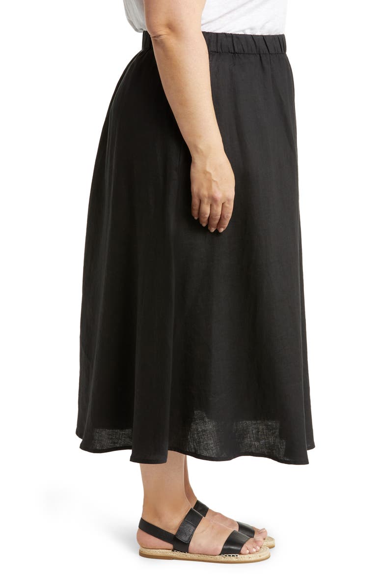 Eileen Fisher A-Line Organic Linen Midi Skirt, Alternate, color,
