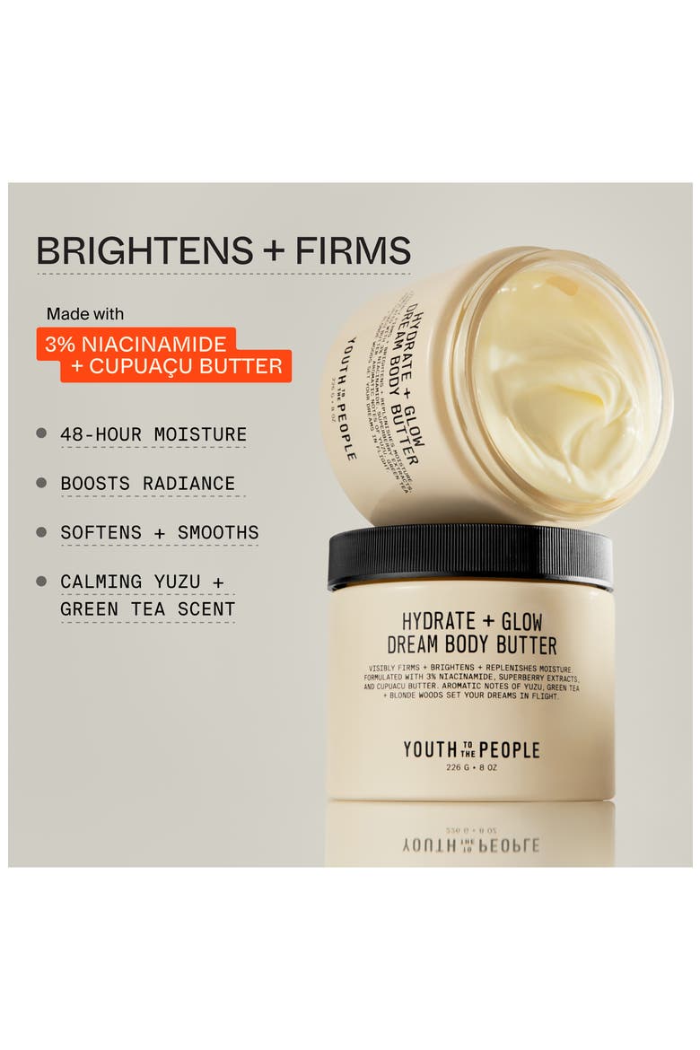 Superberry Firm + Glow Dream Body Butter with Niacinamide, Hyaluronic Acid + Antioxidants, Alternate, color, NO COLOR