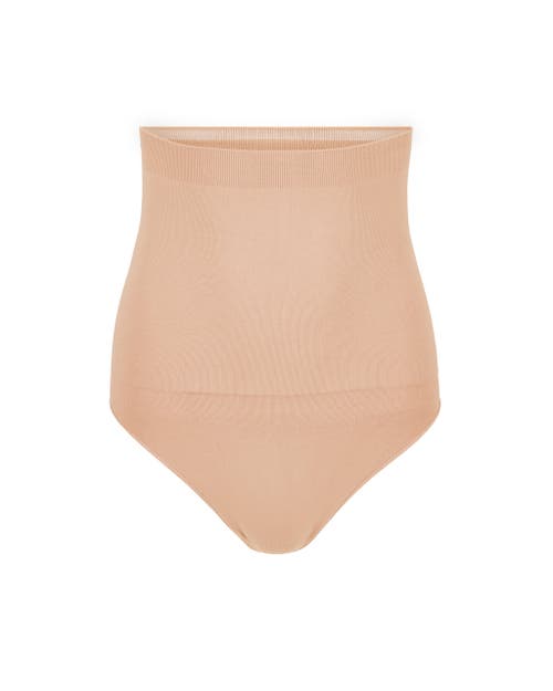 Adore Me Riya High-waisted Smoothing Thong In Light Beige